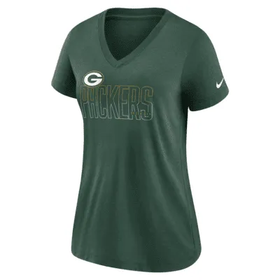 Nike Lockup Split (NFL Green Bay Packers) Women's Mid V-Neck T-Shirt. Nike.com