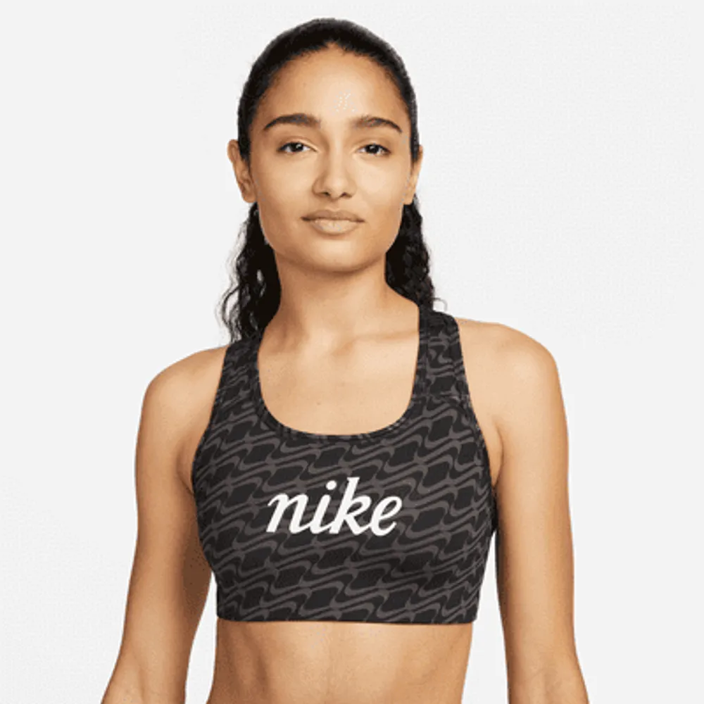 Nike Swoosh Icon Clash Women's Medium-Support Non-Padded All-over Print Sports  Bra. UK