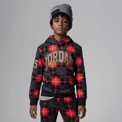 Brooklyn Fleece Plaid Pullover Hoodie Little Kids' Hoodie. Nike.com