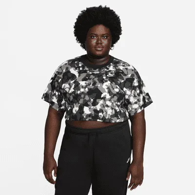 Nike Sportswear Women's Short-Sleeve Printed Crop Top (Plus Size). Nike.com