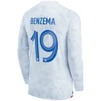 France National Team 2022/23 Stadium Away (Karim Benzema) Men's Nike Dri-FIT Long-Sleeve Soccer Jersey. Nike.com