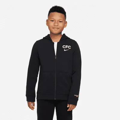 Chelsea FC Club Fleece Big Kids' Full-Zip Hoodie. Nike.com