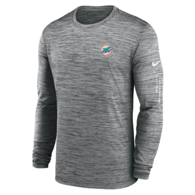 Nike Men's Miami Marlins Black Arch Over Logo Long Sleeve T-Shirt