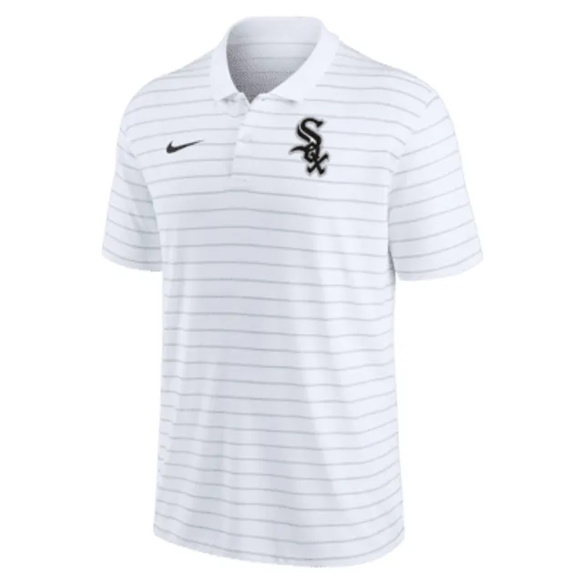 Nike Men's Chicago White Sox Striped Polo - Black - L (Large)