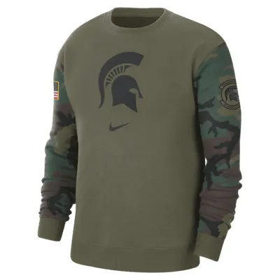 Michigan State Club Fleece Men's Nike College Crew-Neck Sweatshirt. Nike.com
