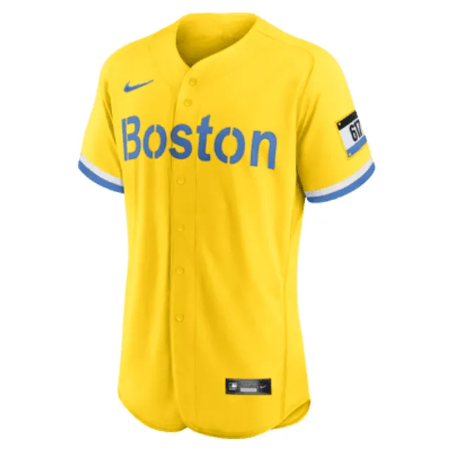 NIKE Boston Red Sox Bogaerts City Connect Jersey Mens LARGE Yellow