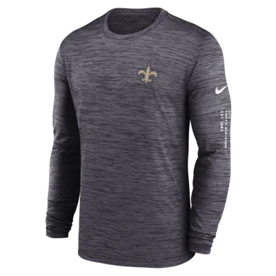 Men's Nike Black New Orleans Saints Sideline Team Velocity Performance Long Sleeve T-Shirt Size: Medium