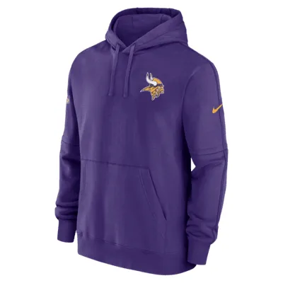 Men's Nike Purple Minnesota Vikings Sideline Club Fleece Pullover Hoodie Size: Small