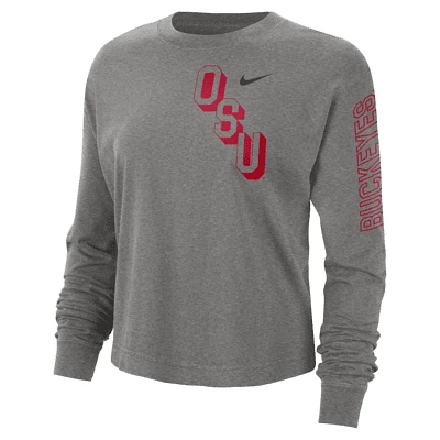 Ohio State Heritage Women's Nike College Boxy Crew-Neck T-Shirt. Nike.com