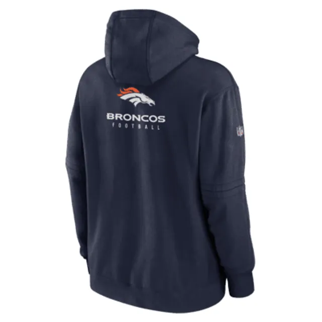 Youth Nike Navy Denver Broncos Logo Performance - Pullover Hoodie