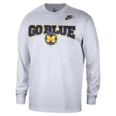Michigan Max90 Men's Nike College Crew-Neck Long-Sleeve T-Shirt. Nike.com
