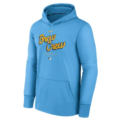 Nike Therma City Connect Pregame (MLB Milwaukee Brewers) Men's Pullover Hoodie. Nike.com