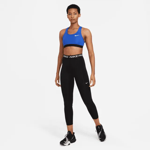 Nike Plus Size Pro Cropped Leggings, Black Heather/White, Size: 1X - 2X -  3X