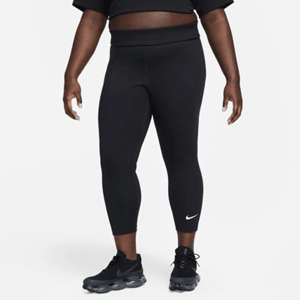 Nike, One Women's High-Waisted 7/8 Leggings, Black/White