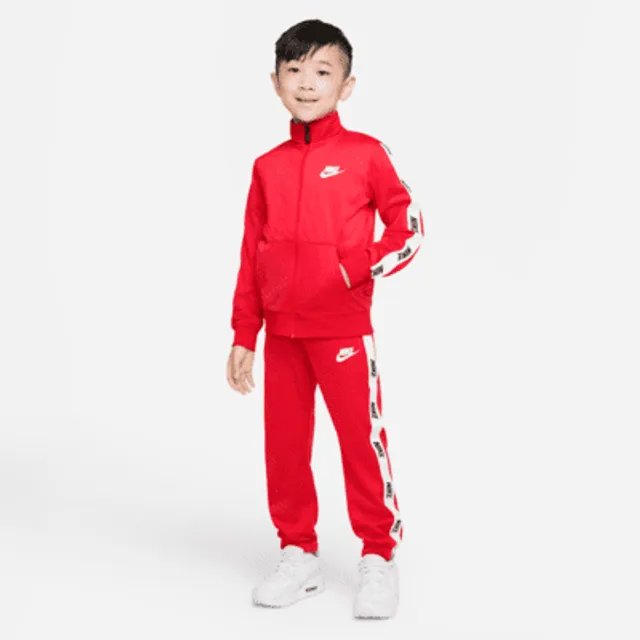 kids red nike tracksuit