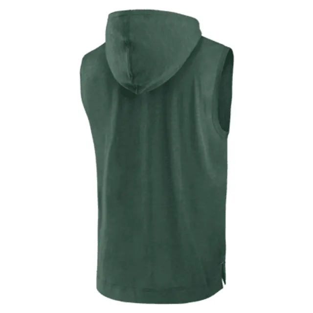 Men's Nike Heather Green Bay Packers Sleeveless Pullover Hoodie