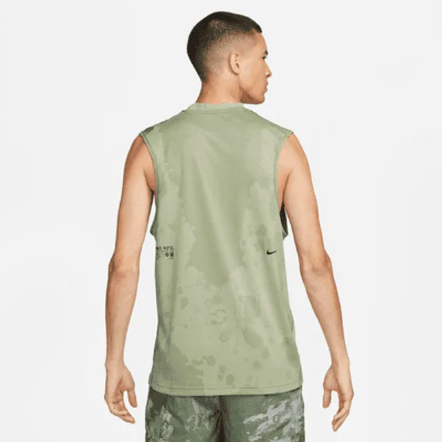 Nike Dri-Fit Yoga Training Tank - Oil Green/Black - Mens Clothing