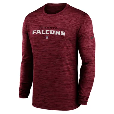 Nike Men's Dri-Fit Sideline Team (NFL Atlanta Falcons) Long-Sleeve T-Shirt in Red, Size: 2XL | 00LX6DL96-0BI