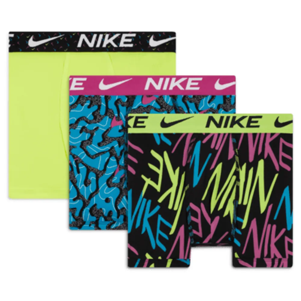Nike Dri-FIT Micro Print Big Kids' Boxer Briefs (3 Pairs). Nike.com
