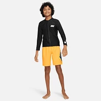 Nike Swim 3-D Swoosh Big Kids' (Boys') Long-Sleeve Zip Hydroguard. Nike.com