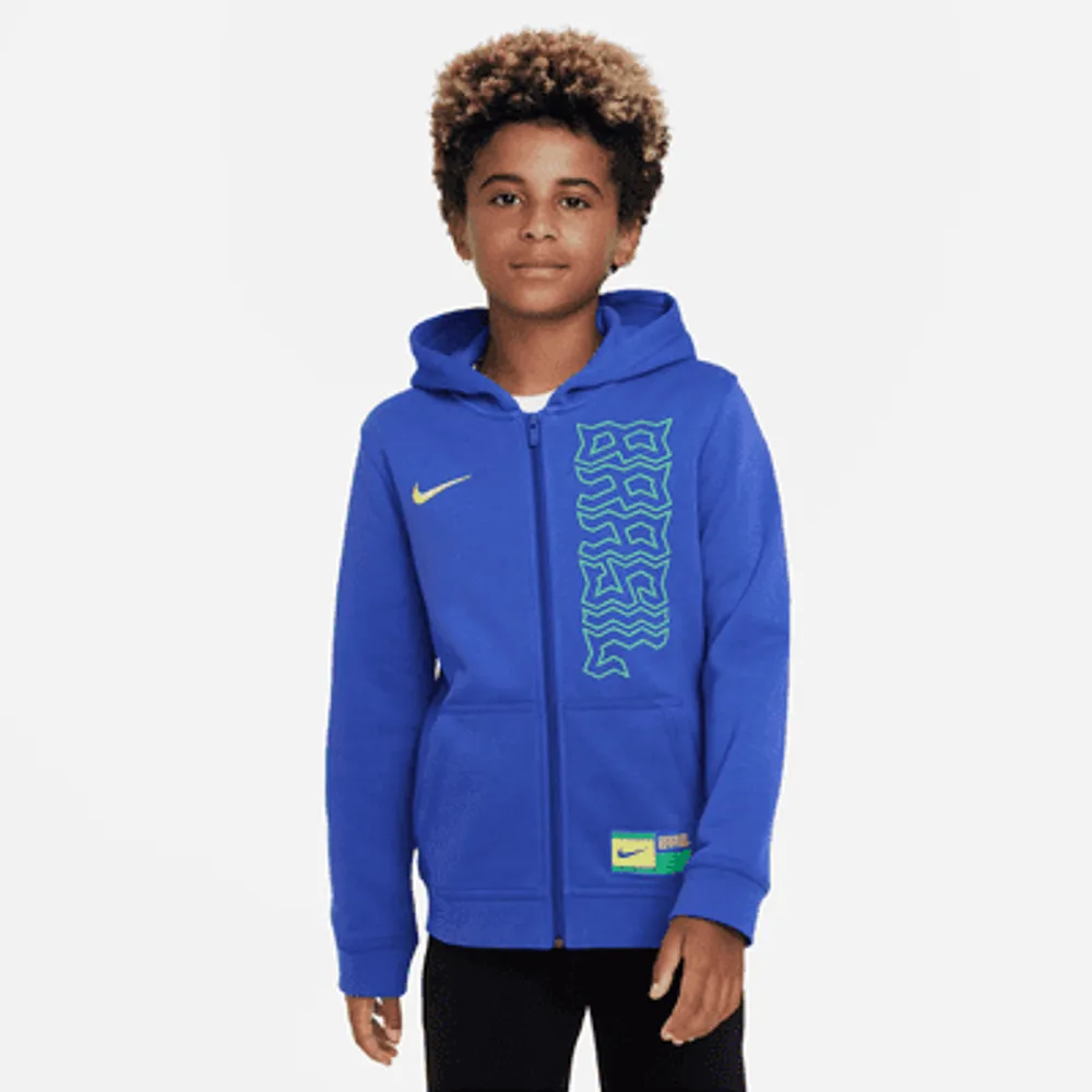 Brazil Club Fleece Big Kids' Full-Zip Hoodie. Nike.com