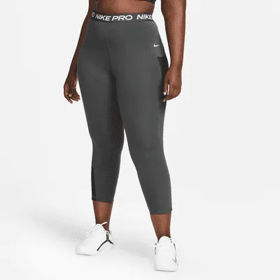 Nike Pro Women's High-Waisted 7/8 Leggings with Pockets (Plus Size). Nike.com