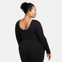 Nike Sportswear Chill Knit Women's Tight Scoop-Back Long-Sleeve Mini-Rib Top (Plus Size). Nike.com