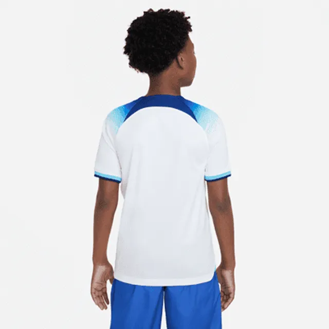 Nike England 2022/23 Stadium Home Older Kids' Nike Dri-FIT Football Shirt.  UK