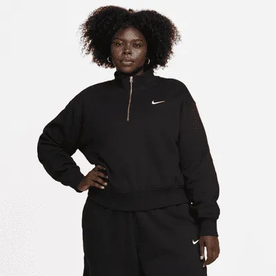 Nike Sportswear Phoenix Fleece Women's Oversized 1/2-Zip Crop Sweatshirt (Plus Size). Nike.com