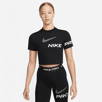 Nike Pro Dri-FIT Women's Short-Sleeve Cropped Graphic Training Top. Nike.com