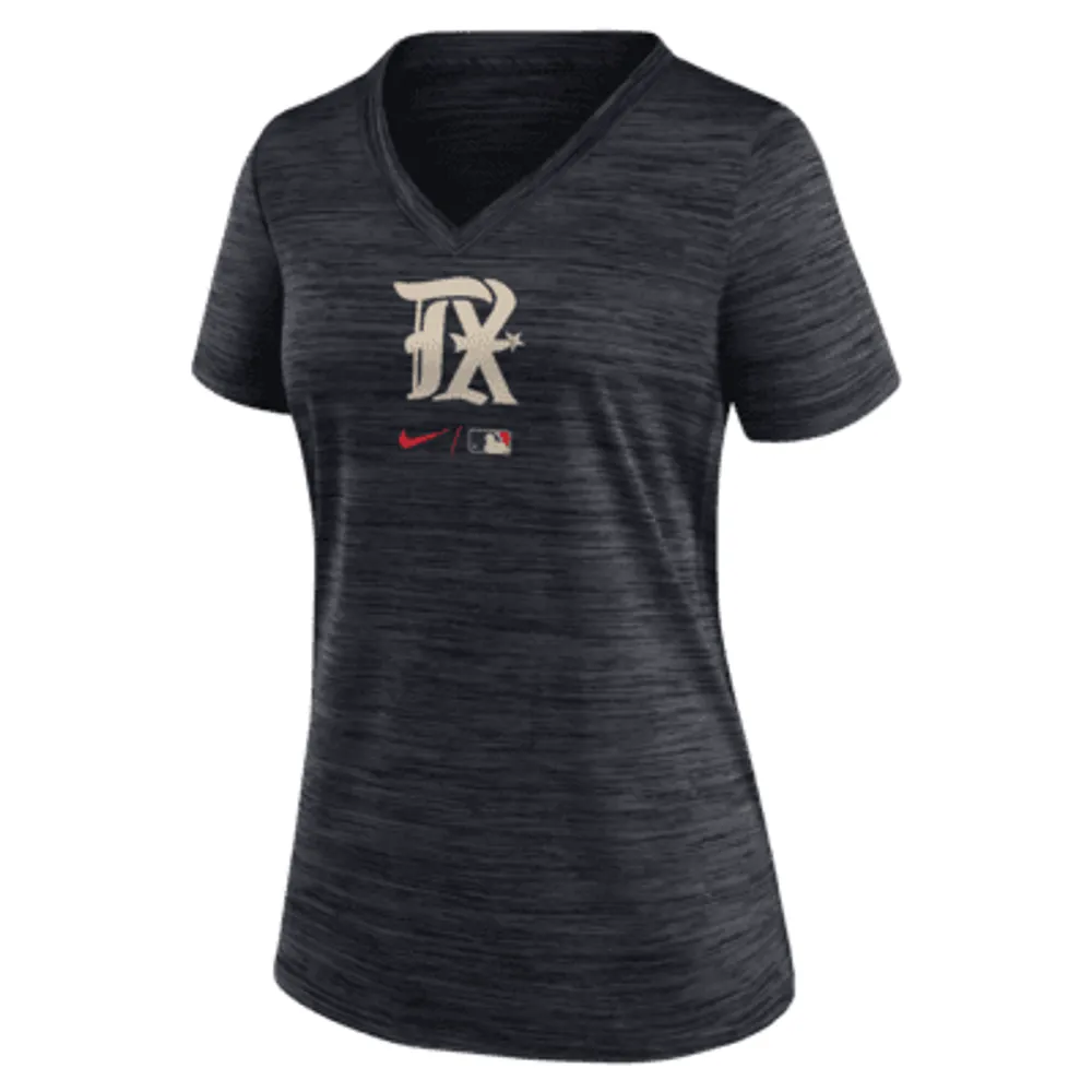 Nike Dri-FIT City Connect Velocity Practice (MLB Texas Rangers) Women's V-Neck T-Shirt. Nike.com