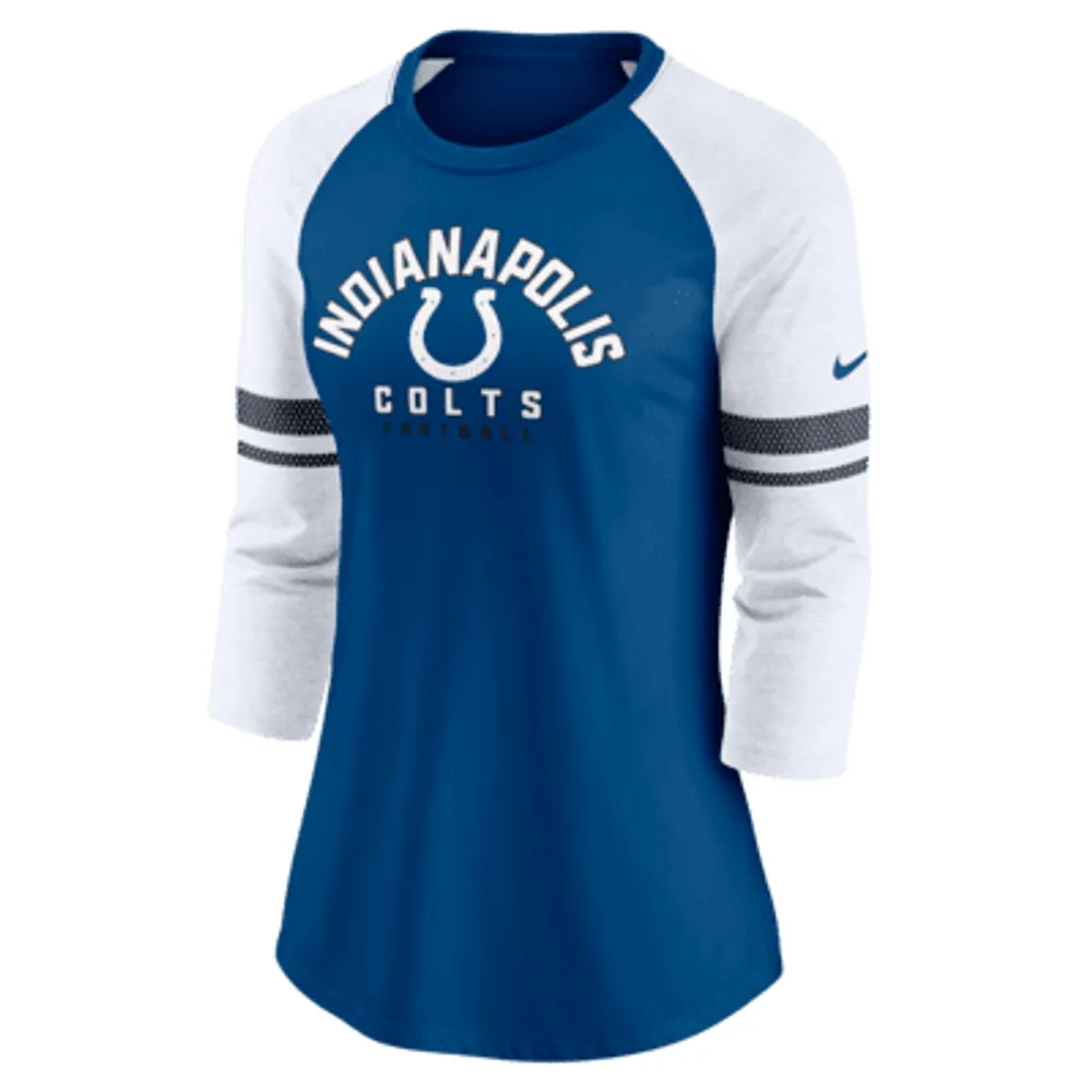 Indianapolis Colts Nike Women's Fashion 3/4-Sleeve Raglan T-Shirt - Royal