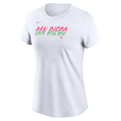 San Diego Padres City Connect Wordmark Women's Nike MLB T-Shirt. Nike.com