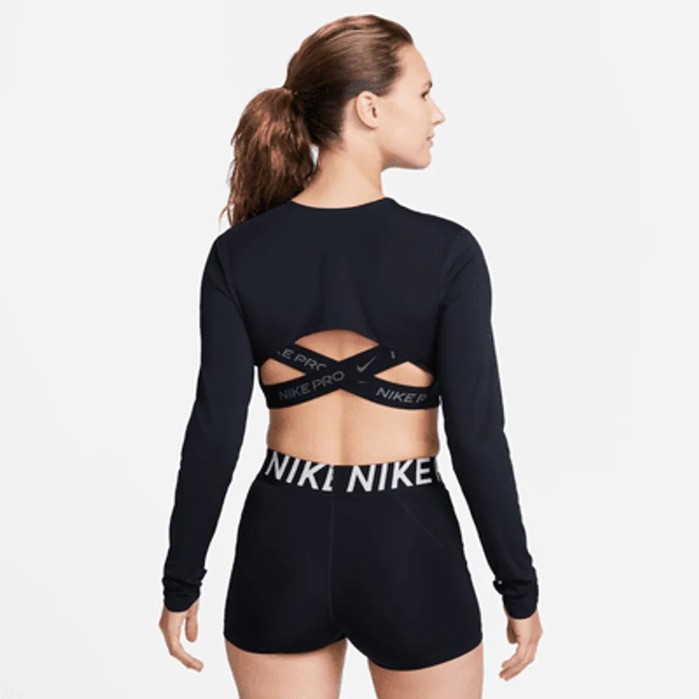 Nike Pro Dri-FIT Women's Cropped Long-Sleeve Top. UK