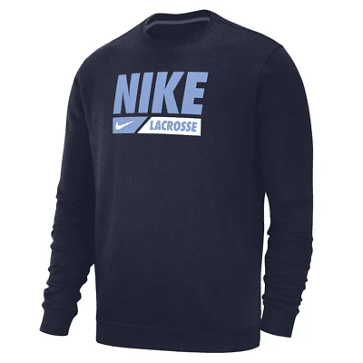 Nike Club Fleece Men's Lacrosse Crew-Neck Pullover Top. Nike.com