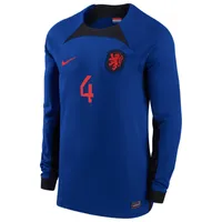 Netherlands National Team 2022/23 Stadium Away (Virgil van Dijk) Men's Nike Dri-FIT Long-Sleeve Soccer Jersey. Nike.com