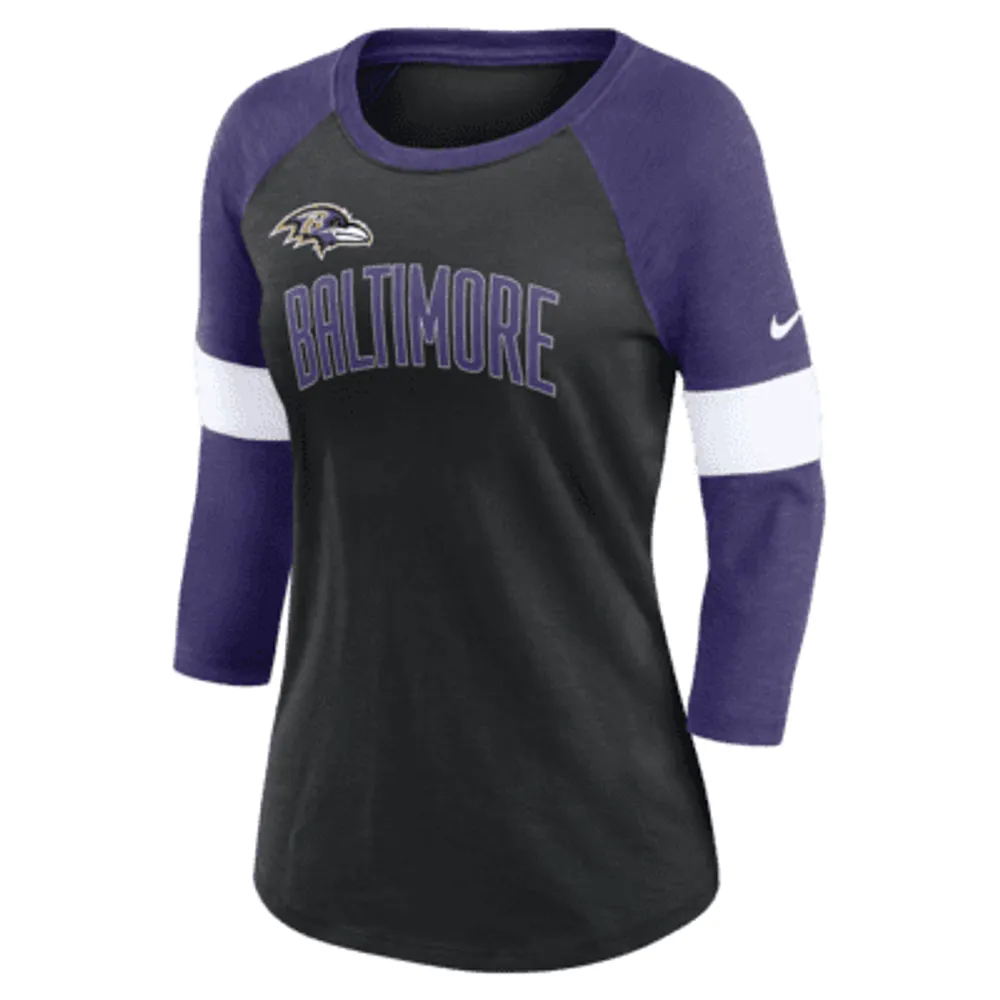 Nike Fashion (NFL Baltimore Ravens) Women's 3/4-Sleeve T-Shirt.