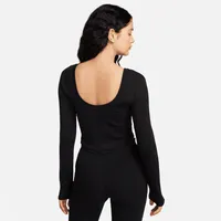 Nike Sportswear Chill Knit Women's Tight Scoop-Back Long-Sleeve Mini-Rib Top. Nike.com