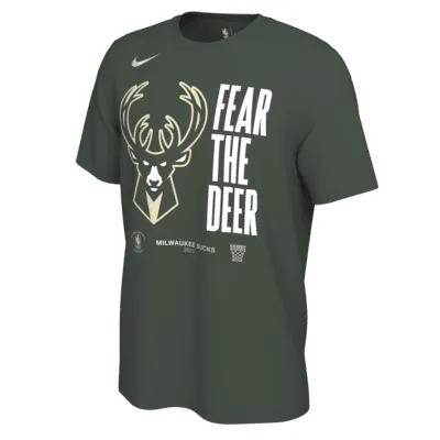 Milwaukee Bucks Men's Nike NBA Playoff Mantra 2023 T-Shirt. Nike.com