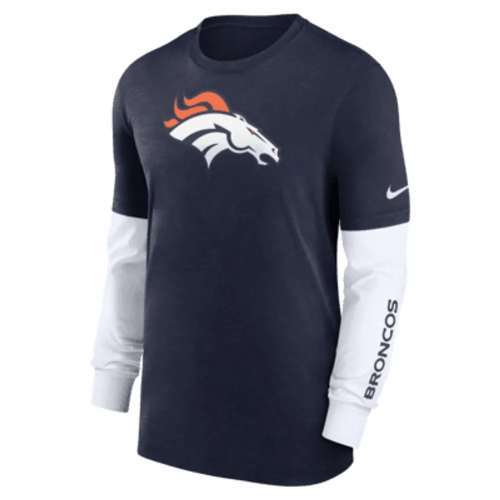 Denver Broncos Nike Throwback Raglan Long Sleeve T-Shirt - Orange/Royal