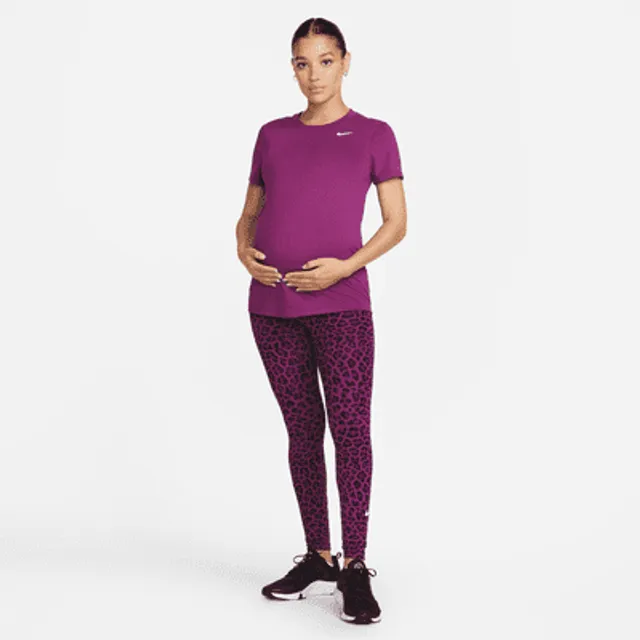 Nike One (M) Women's High-Waisted Leopard Print Leggings (Maternity). UK