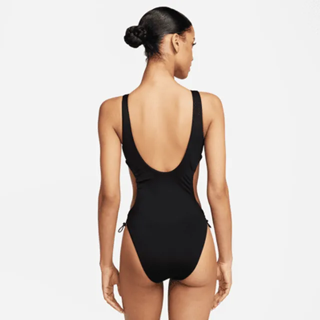 Nike, Swim, Nike Womens Water Dots Keyhole Onepiece Swimsuit Black White  Size Xl Nwt 92