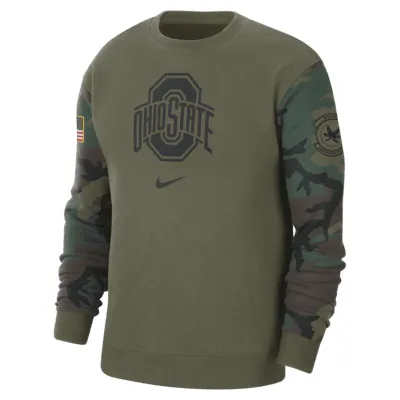 Ohio State Club Fleece Men's Nike College Crew-Neck Sweatshirt. Nike.com