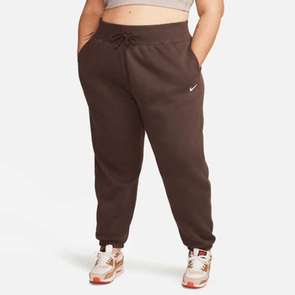 Nike Phoenix Fleece high rise wide leg sweatpants in brown