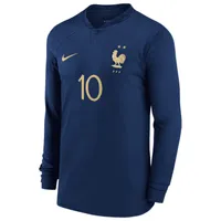 France National Team 2022/23 Stadium Home (Kylian Mbappe) Men's Nike Dri-FIT Long-Sleeve Soccer Jersey. Nike.com