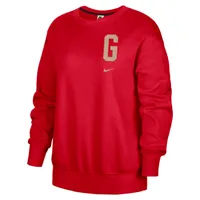 Georgia Club Fleece Women's Nike College Oversized Fit Crew-Neck Sweatshirt. Nike.com