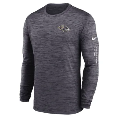 Baltimore Ravens Gray Heather Logo Dri-Fit Hoodie by Nike