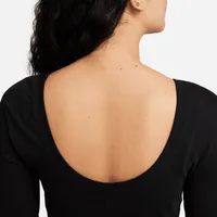 Nike Sportswear Chill Knit Women's Tight Scoop-Back Long-Sleeve Mini-Rib Top. Nike.com