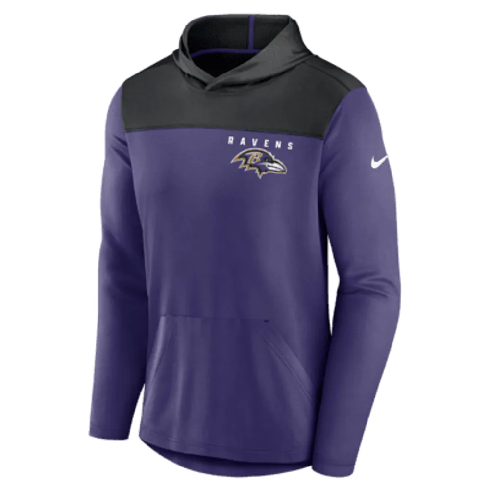 Men's Nike Black Baltimore Ravens Sideline Athletic Stack Performance Pullover Hoodie Size: Small