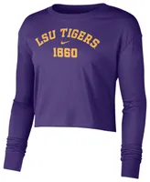 Nike College (LSU) Women's Long-Sleeve Cropped T-Shirt. Nike.com